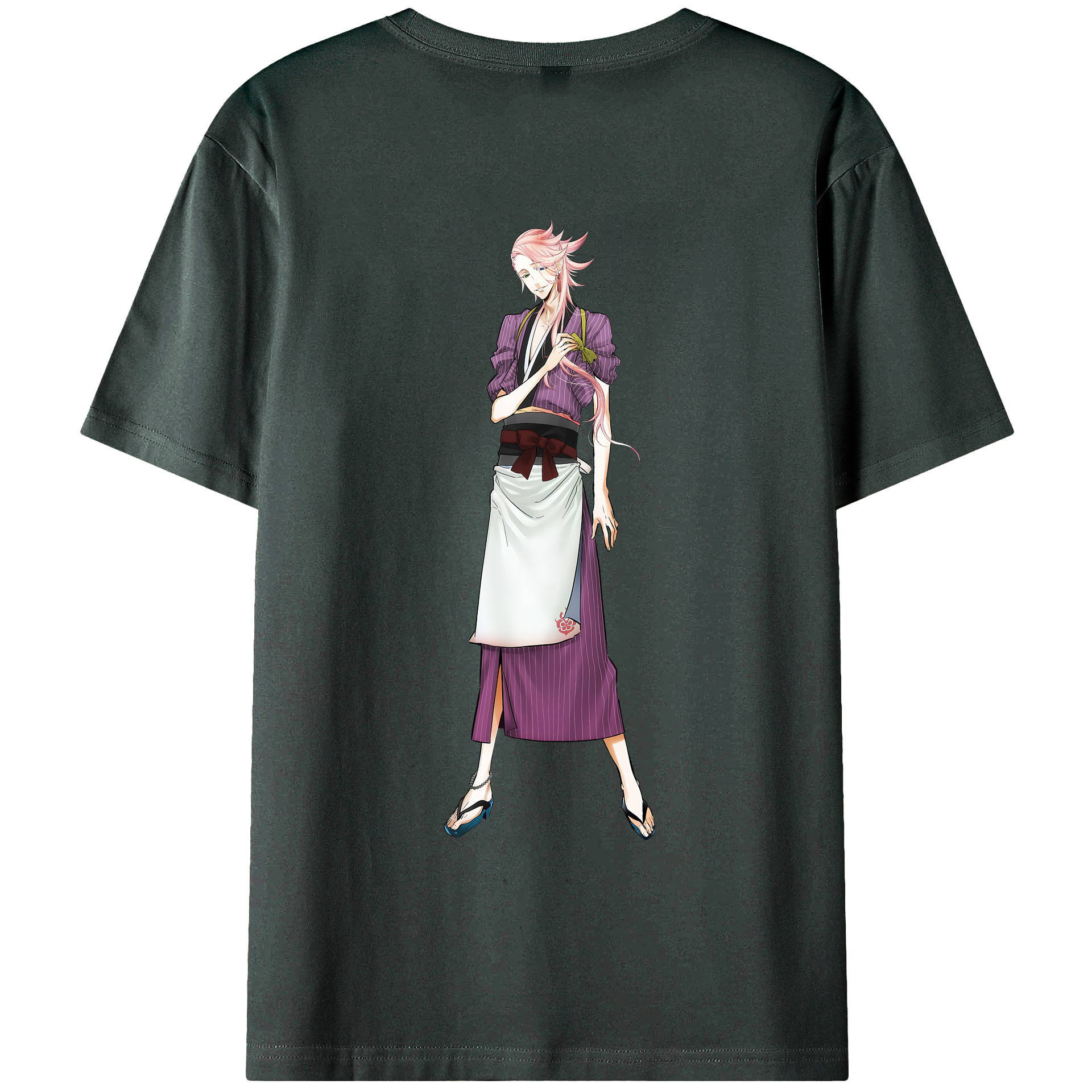 （画像用） 刀剣乱舞 Touken Ranbu 綿100％ メンズ半袖Tシャツ（バックプリント） 通気性